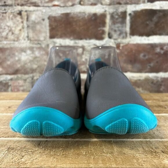 Crocs Duet Busy Day Skimmer Slip On Gray & Turquoise Sneaker Sz 8 - Picture 3 of 11